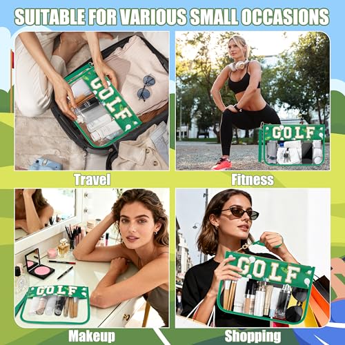 Clear Golf Makeup Bag with Chenille Letter Patch