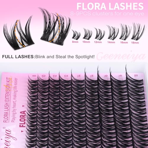 Geeneiya FLORA Lash Clusters 8-18MM Wispy Eyelash Extensions