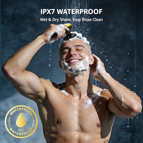 Head Shaver for Bald Men, 7D Head Shavers for Men with 5-in-1 Grooming Kit, 9200RPM Bald Head Shavers for Men, IPX6 Waterproof Head Shaver, LED Display, Rechargeable