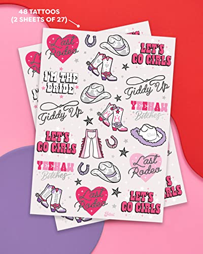 Last Rodeo Bachelorette Temporary Tattoos - 48 Glitter Styles