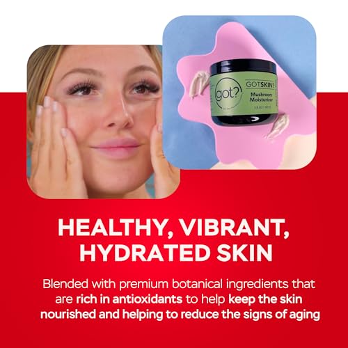 Got? Mushroom Face Moisturizer with Reishi, Chaga, Cordyceps & Lion¡¯s Mane, Shea Butter + Vitamin E, Fast Absorbing Cream for Men & Women, 3.8 oz