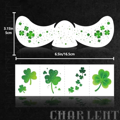 Glitter Shamrock Freckles Face Tattoos | 18 Sheets St. Patrick¡¯s Day Temporary Makeup Patches for Women Kids St. Patrick's Day Parade, Irish Festival Looks