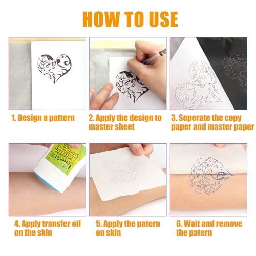 5 Pack 3MM Tattoo Practice Skin with 10 Stencil Papers