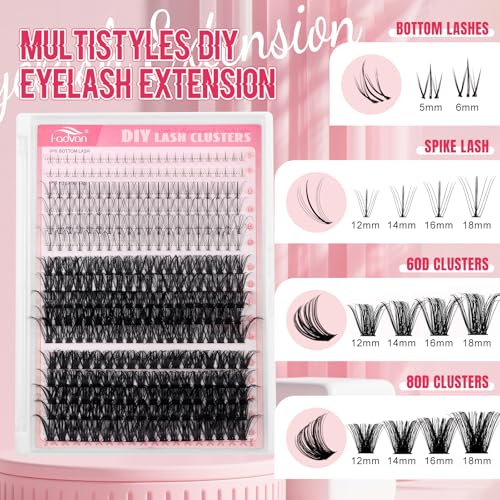FADVAN Wispy Lash Clusters 318PC DIY Eyelash Extensions Kit