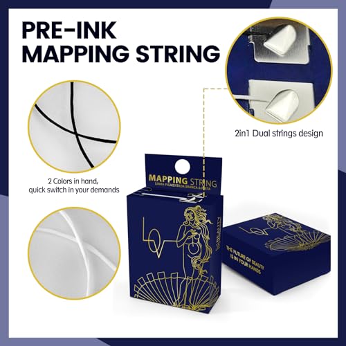 2-in-1 Eyebrow Mapping String - 100 FT Black & White