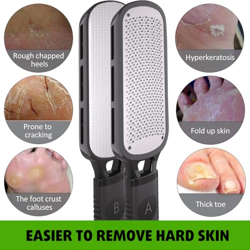 Antonki 2-in-1 Stainless Steel Foot File - Dual Sided Callus Remover Rasp