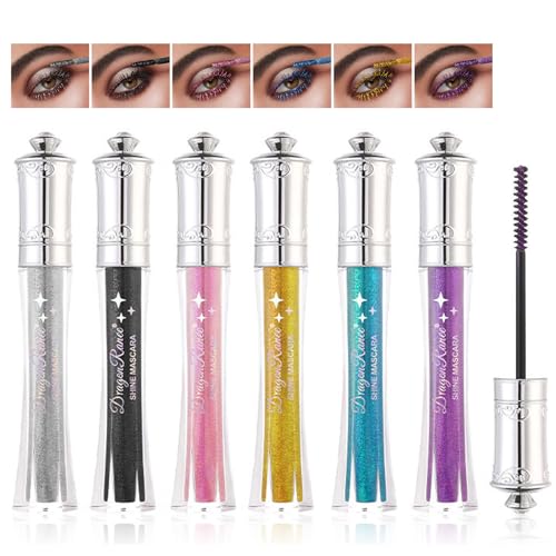 6Pcs Glitter Colorful Mascara Set – Diamond Sparkle