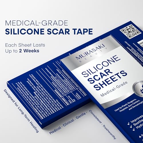 Silicone Scar Sheets for Surgical Scars - 4 Sheets (1.5¡È ¡¿ 3¡È) Medical Grade Reusable Scar Tape for Surgical, C-Section, Burn, Hypertrophic & Keloid Scars, Medium/Tan Tone