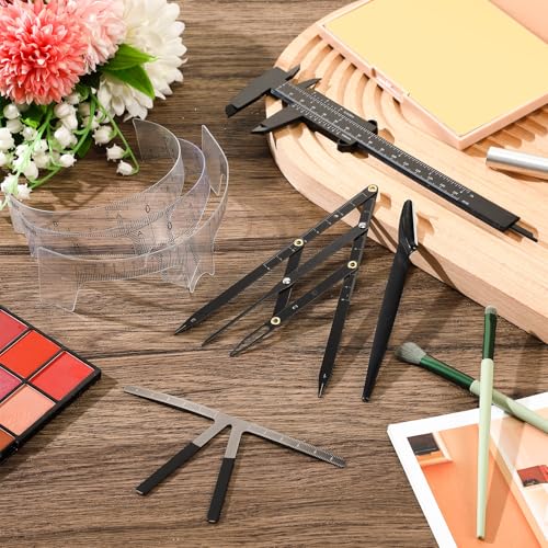 Eyebrow Mapping Kit - 11 Pc Shaping Tool Set with Calipers