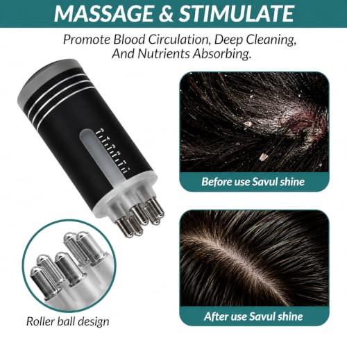 Minoxidil Applicator with 5-Roller Head for Scalp Oils – Savul Shine