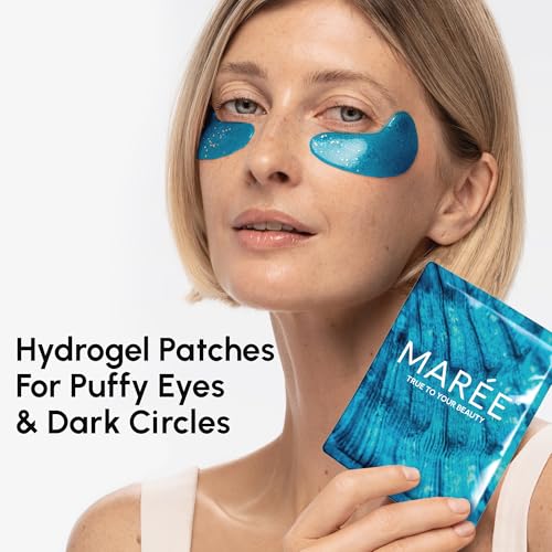 MAREE Eye Gels & Collagen Moisturizer Face Cream Bundle - Under Eye Gels for Puffy Eyes and Dark Circles, Anti Aging Face Cream with Hydrating Effect - Marine Collagen & Hyaluronic Acid, Retinol