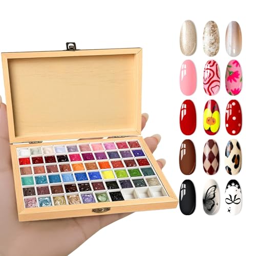 57 Colors Pat Gel Polish Palette Kit for Ombre & DIY Nail Art Designs
