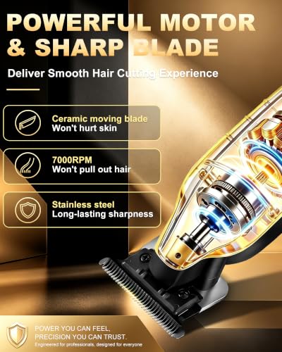 KEMEI Gold Cordless Hair & Beard Trimmer for Men - Professional Grooming