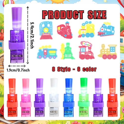 72 PC Train Party Favors Set: LED Finger Lights & Tattoos