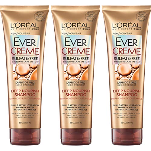 L¡¯Or?al Paris Hair Care Evercreme Sulfate Free Deep Nourish Shampoo, 3 Count