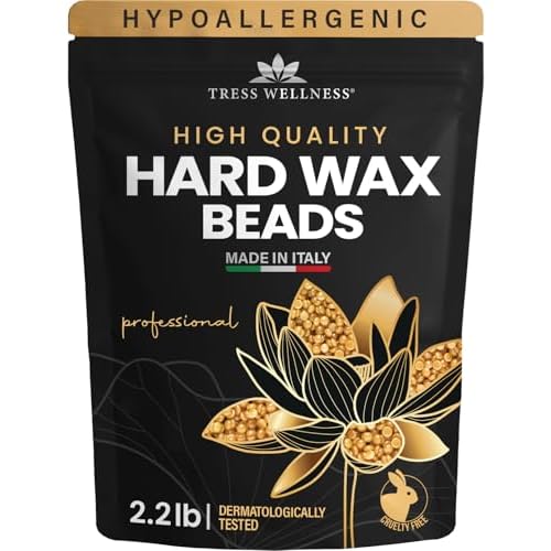 Tress Wellness Wax Beads - Dermatologically Tested - At-Home Kit for Bikini, Brazilian & Full Body - Unscented 2.2 lbs
