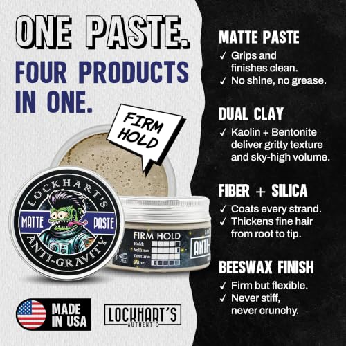 Lockhart's Anti-Gravity Matte Hair Paste - Men's Clay Pomade