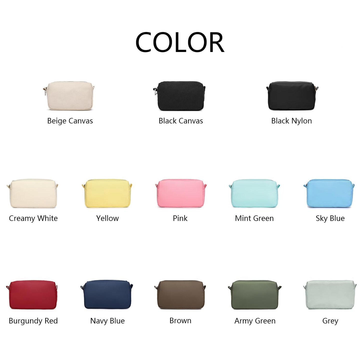 YONBEN Organizer Bag Lightweight Cosmetic Bag with Ring Clasp Perfect Travel Makeup Bag for Women nylon Stand Up Design (Burgundy Red/Nylon)