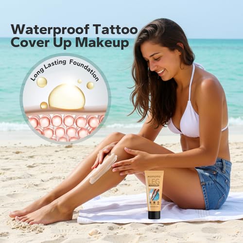 Kototo Waterproof Tattoo Cover Up Makeup - Light Brown, 4.05 Fl Oz
