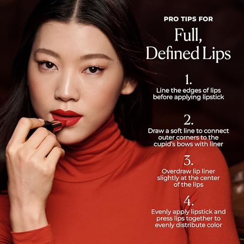 Laura Mercier Caviar Perfecting Lip Liner Pencil, 16HR Longwear, Comfortable Non-Dragging Application, Feather and Water-Proof, Infused with French Hyaluronic Acid and Vitamin E