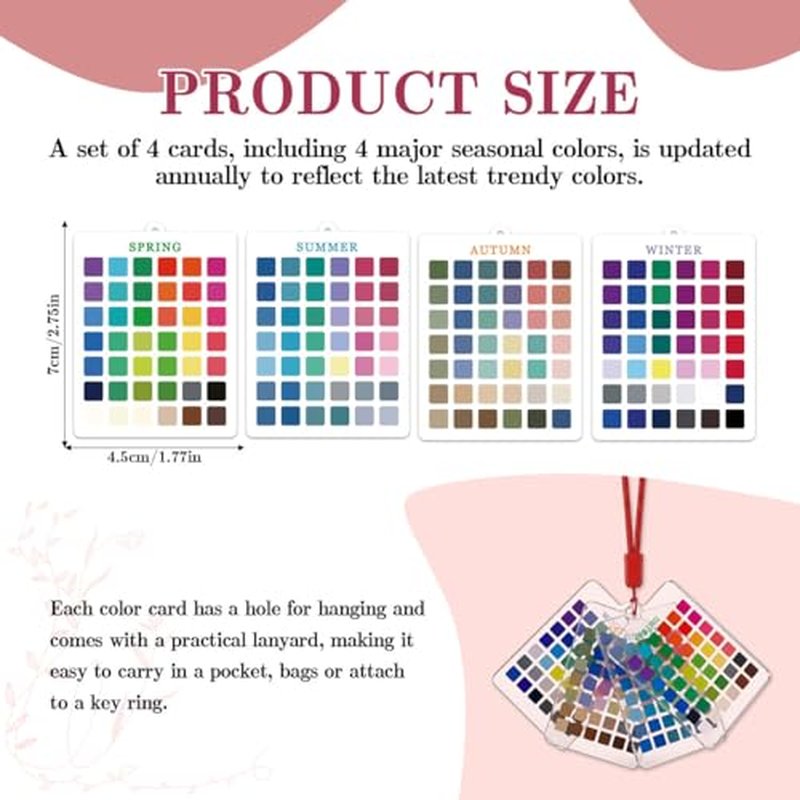 4PCS Seasonal Color Analysis Swatch Set - Portable Acrylic Palette