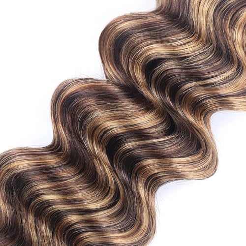 Highlight Bundles P427 Human Hair Deep Wave Ombre Brown 18-22 Inch - #4/27DP