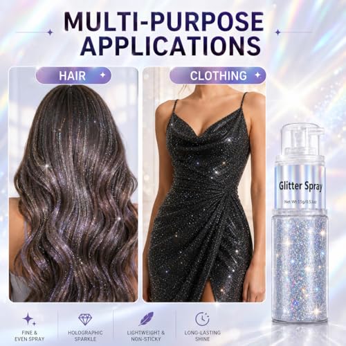 Holographic Body Glitter Spray for Hair & Festivals