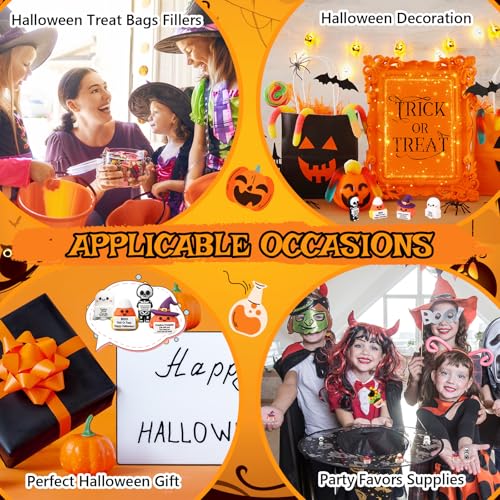 Gejoy 50 Pcs Halloween Mini Rubber Figurines with Motivational Messages - Holiday Decor & Gifts