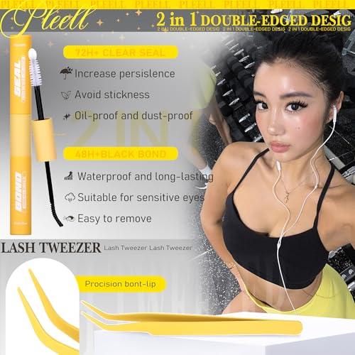 Natural Lash Clusters Kit Wispy Eyelash Clusters Kit Manga Lashes Clusters 10-13mm C-Curly Cluster Eyelash Extensions Thin & Invisible Band Lash Extension Kit with Lash Glue and Lash Tweezers