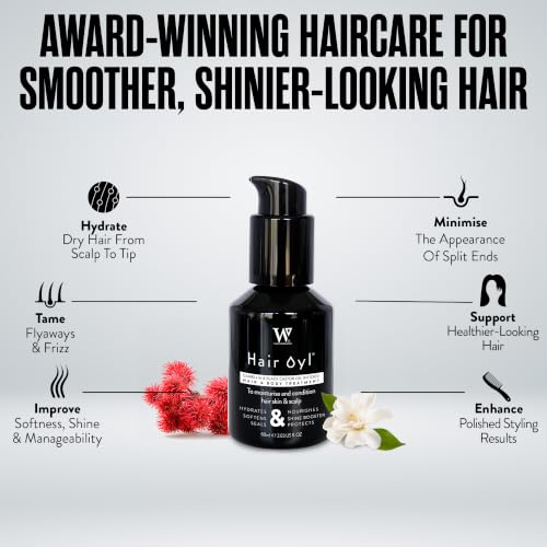 Watermans Hair Growth Oil for Dry & Frizzy Hair - Lightweight Nourishing Treatment, 60mL