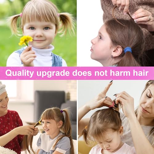 400 PCS Multicolor Baby Hair Ties – No Damage Elastic Ponytail Holders