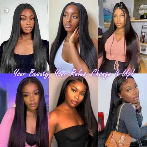 13x6 Lace Front Human Hair Wig, 100% Human Hair 180 Density, HD Lace Frontal Wig, Pre-Plucked Glueless Wigs, 30inch