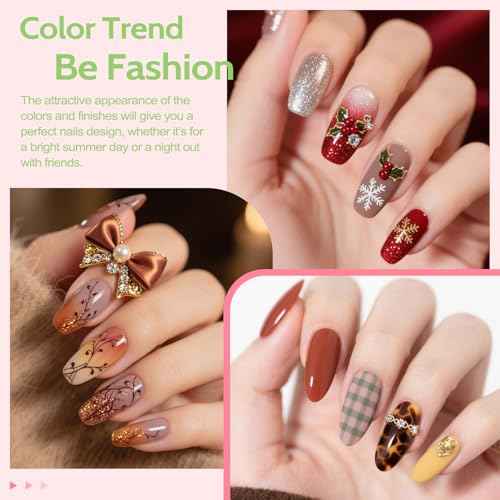 Lavender Violets 49 Pcs Gel Nail Polish Set, 45 Colors Gel Polish U V LED with Base, Glossy & Matte Top Coat for Nail Art Designs A907