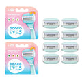 DORCO eve Pack of 5 Razors for Extra Smooth Shaving (No Razor Handle, 8 Piece Razor Blade Refills), Razors for Shaving with Aloe Vera Moisture Bar, Interchangeable Cartridge for Sensitive Skin