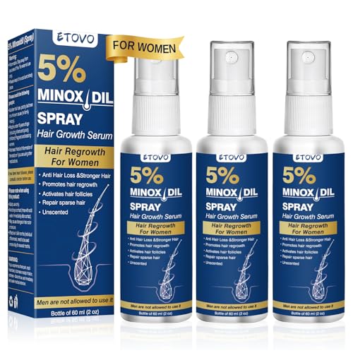 5% Minoxidil Spray for Women Hair Growth - 3 Pack