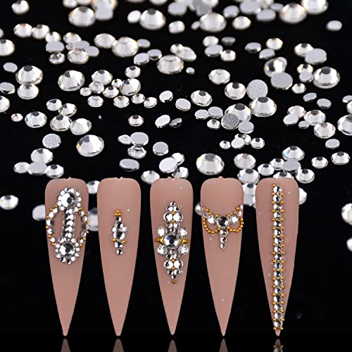 Katfan Nail Art Rhinestones Kitï¼?40PCS 3D Luxury Flatback Crystal Rhinestones Gems Big Diamonds Stones Bling Rhinestone Jewels for Nail Art Crafts Decorations Clothes Shoes