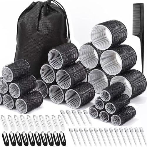 66 Pc Hair Roller Set with 4 Sizes, 40 Clips & Storage Bag