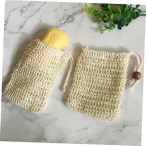 Cotton Linen Soap Storage Bags with Drawstring - 4 Pack