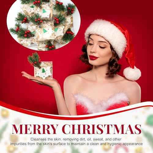 20 Pack Christmas Mini Soap Favors Bulk Handmade Christmas Scented Soap Wedding Party Favors Gifts Baby Shower Bridal Shower Gifts for Guests(2.3 x 2.3 Inch,Snowflake)