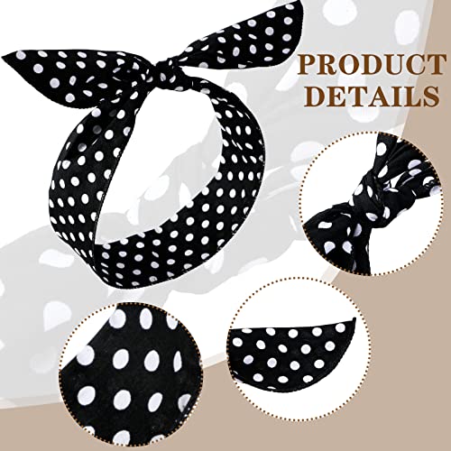 Polka Dot Wired Headbands Set - Vintage Retro Hair Accessories for Women