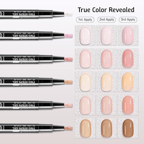 Love Easy 6-Piece HEMA-Free Gel Nail Polish Pen Set with Top Coat