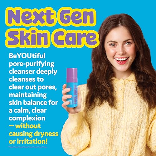 BeYoutiful Cleansing Face Wash, Preppy Skin Care for Teens, Boys and Girls, Gentle and Safe Skincare for Acne, Facial Cleanser, Sulfate and Paraben Free, 5 fl oz.