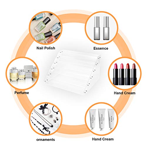 6-Tier Clear Acrylic Nail Polish Organizer Holds 56-96 Bottles