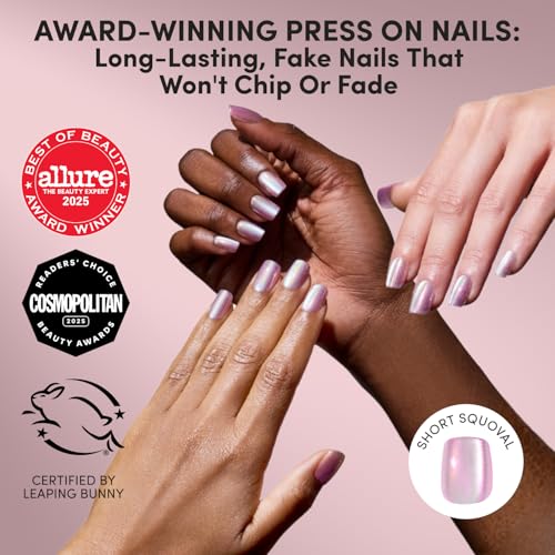 Glamnetic Pearlescent Purple Velvet Press On Nails - 30 Set