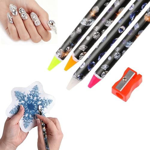 Rhinestone Picker Wax Pencils Set of 4 for Nail Art & Crafts