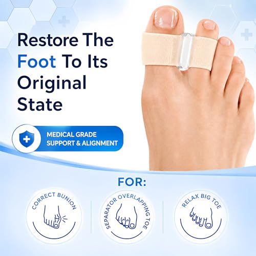 Ergonomic 2-Loop Big Toe Separator - Bunion Corrector & Cushioned Spacers
