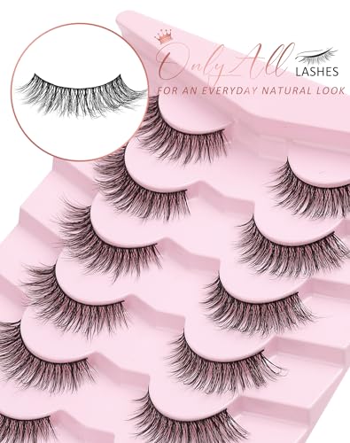 Onlyall Natural Wispy False Eyelashes 7 Pairs D-K06