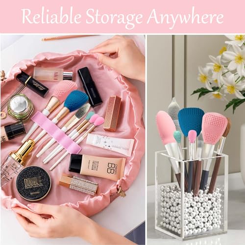 Silicone Makeup Brush Covers & Cleaner Mat Set