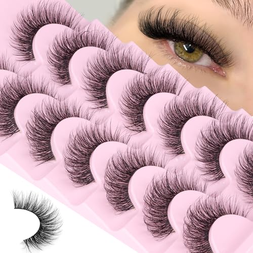 Wispy Mink False Eyelashes Clear Band 18mm - 7 Pairs