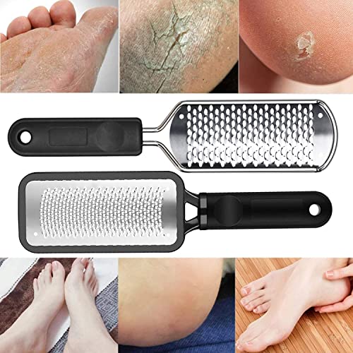 Stainless Steel Foot File & Callus Remover Set for Wet Dry Feet (2 Pack)